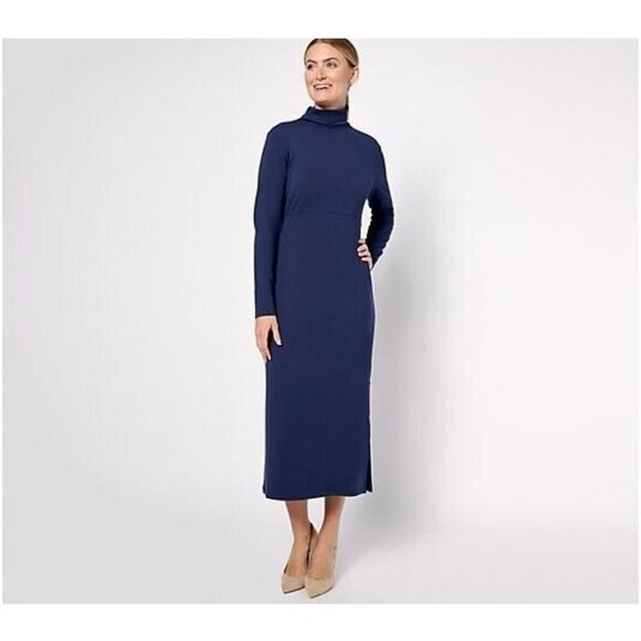 Women with Control Petite Finespun Jersey Control Midi Deep Ocean Blue Pet Small - Picture 1 of 1